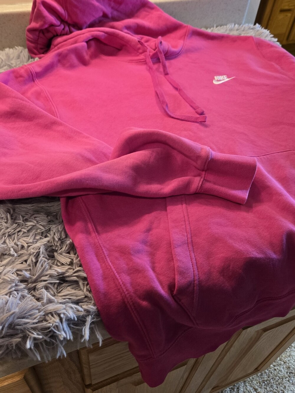 Nike Pink Pullover Hoodie with Swoosh Size Large - Picture 9 of 15